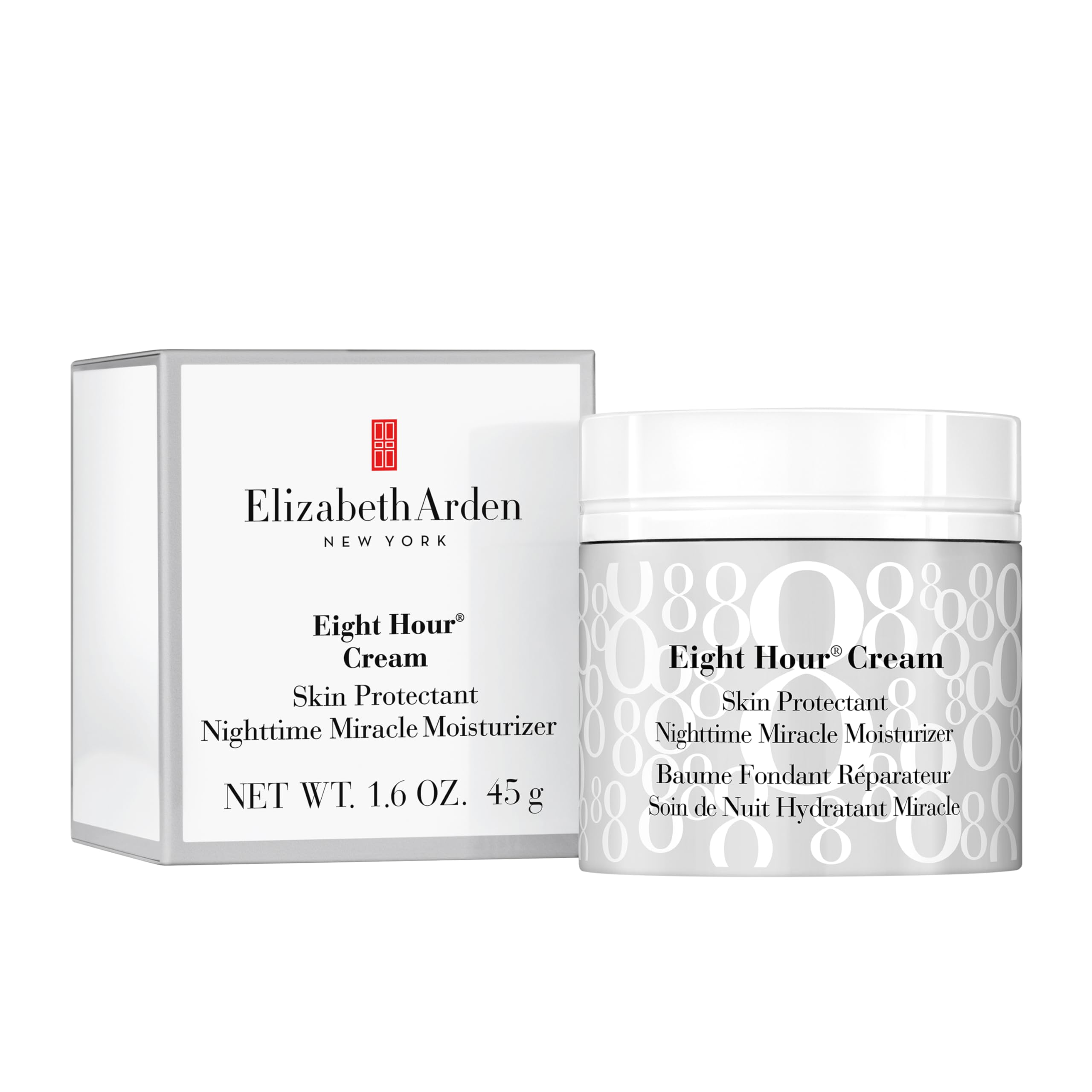 Elizabeth Arden, Eight Hour Cream, Baume Réparateur, Soin pour le visage hydratant, Soin Beauté de nuit Fondant, Formule Skincare Légère et Absorption Instantanée