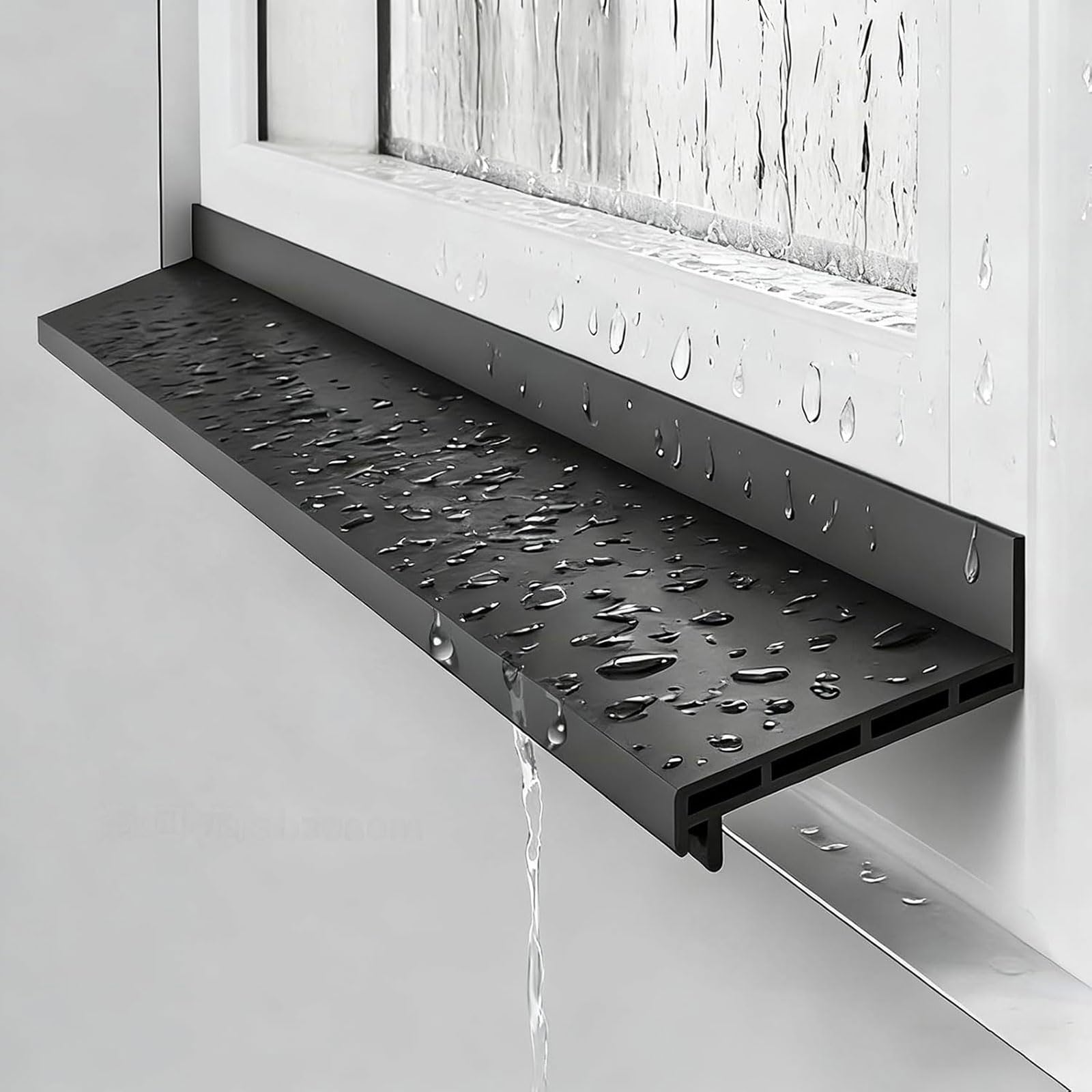 RobustWeg Self Adhesive Rubber Rain Deflector,Windows Sill Water Barrier For Doors,Bendable Door Rain Drip Guard,Windproof,Fits Snugly,for Gaps Of House,Glass Shower And Door