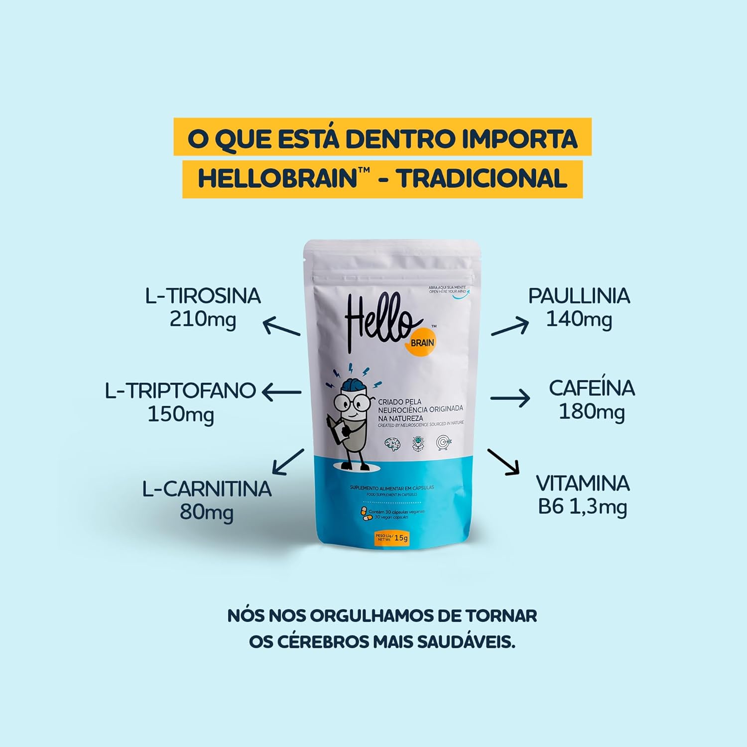 Hellobrain Suplemento de Saúde Cerebral, Nootropic, Foco e Concentração, Performance Cognitiva, Vegano e Sem Glúten, 3 Sachês de 30 Cápsulas em promoção! Veja a oferta e mais achadinhos de Vitaminas & Suplementos 4 Hoje é o melhor dia para comprar Hellobrain Suplemento de Saúde Cerebral, Nootropic, Foco e Concentração, Performance Cognitiva, Vegano e Sem Glúten, 3 Sachês de 30 Cápsulas com aquele preço maroto! Promoção! Aproveite a oferta! 4