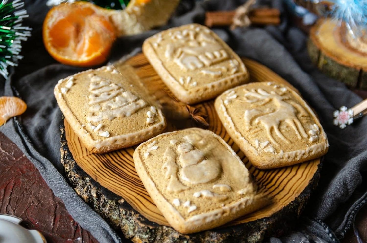 MOTEERLLU Wooden Springerle Cookie Molds for Baking, Elk image 5