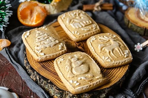Miniatura 9 de Moldes de madera para hornear, cortador de galletas de madera de Pascua y Navidad, tallado, prensas de galletas Mamoul para cocina, bricolaje y
