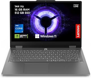 LOQ Essential Gen 11 – Gaming Laptop AI 15.6 Inch FHD (Intel Core i7-13650HX, NVIDIA GeForce RTX 5050, 16GB RAM, 512GB SSD, 144Hz, Wi-Fi 6, Windows 11 Home) Spanish QWERTY – Moon Grey