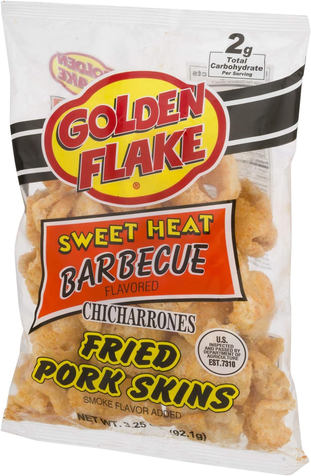 Golden Flake Snack Foods Sweet Heat Barbecue Flavored Fried Pork Skins 3 oz. Bag (6 Bags)