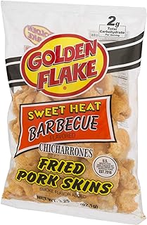 Golden Flake Snack Foods Sweet Heat Barbecue Flavored Fried Pork Skins 3 oz. Bag (6 Bags)