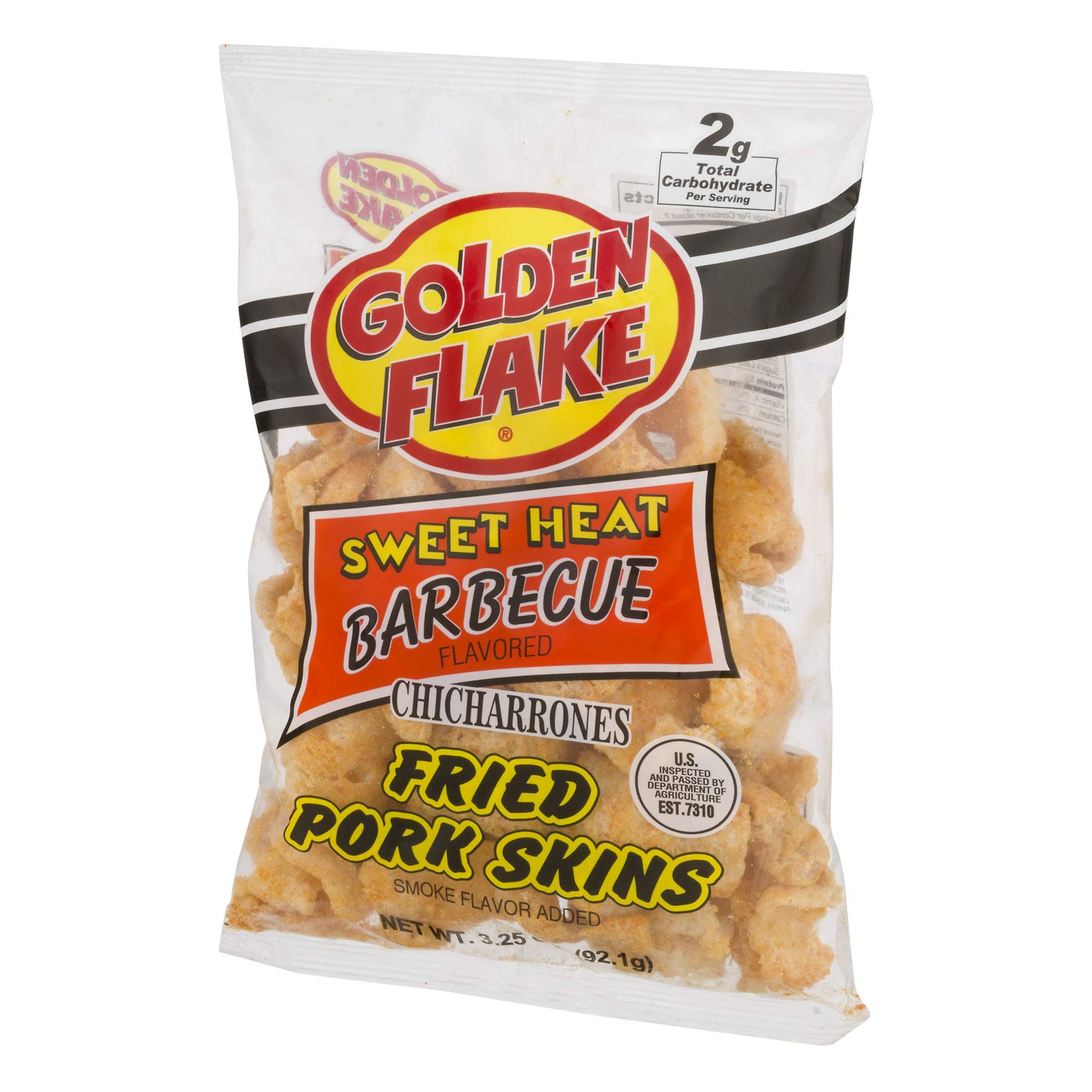 Golden Flake Snack Foods Sweet Heat Barbecue Flavored Fried Pork Skins 3 oz. Bag (6 Bags)