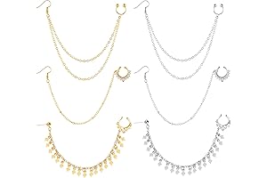 6 Pieces Non-Piercing Nose Chain Hoop Ring