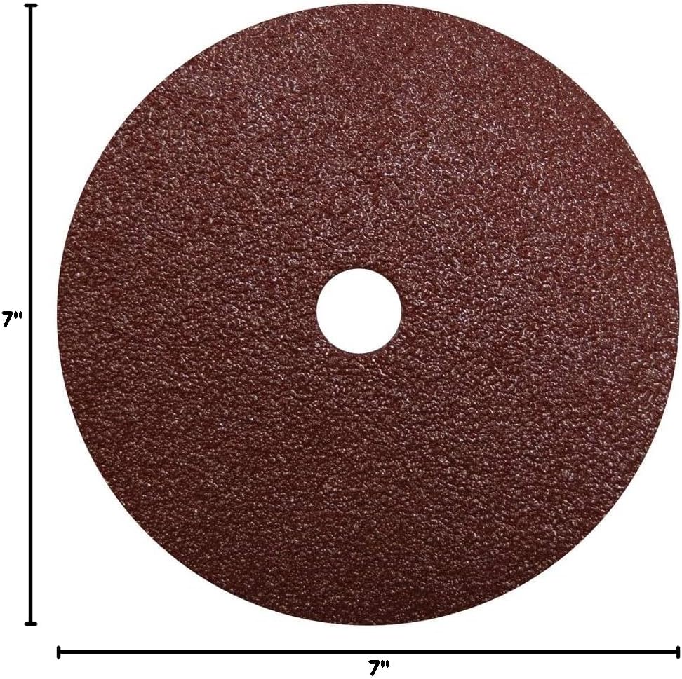 Century Drill & Tool 75301 Resin Fiber Sanding Disc, 7" 36 Grit, 3 Pack