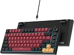 75% Clavier mécanique de jeu de joint filaire de montage clavier 82 Clés à chaud swappable clavier RGB Bouchon rétroéclairé TKL Clavier pour PC Ordinateur portable Windows Gamer (Terre Bleue)