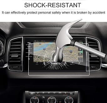 LFOTPP Compatible with Sko-da Karoq 9.2 Inch Navigation Screen Protector – 9H Scratch-Resistant Anti-Fingerprint Tempered Glass Screen Protector GPS Navigation Film