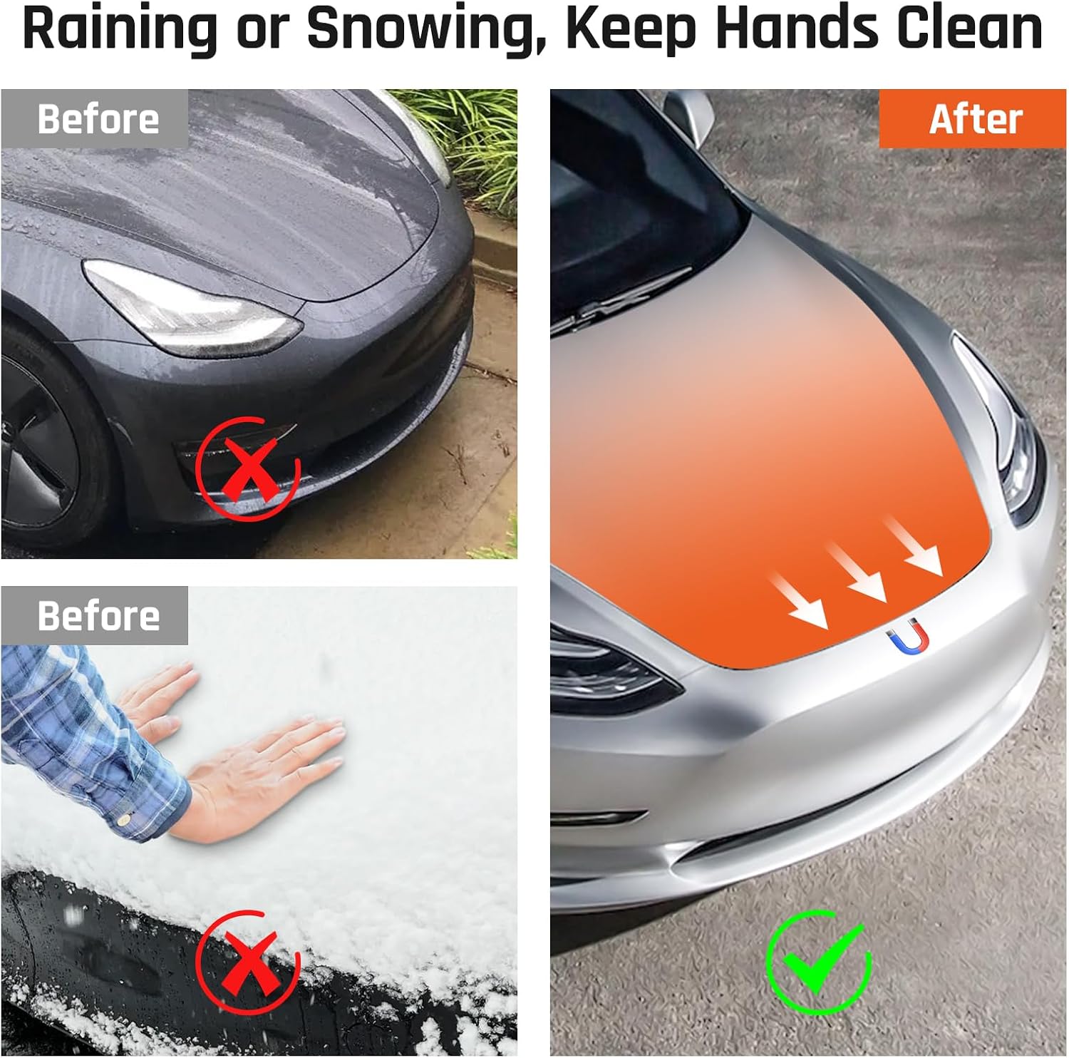 Electric Power Frunk Closer for Tesla Model Y 2021 2022 2023 2024 - Automatic Soft Closing Front Trunk Lock Hands Free Auto Close Easy Install Upgrade Accessory