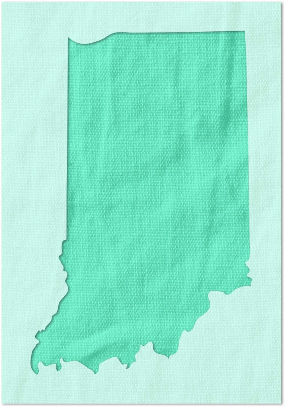 Stencil Stop Indiana State Outline Stencil - Reusable for DIY Projects, Painting, Drawing, Crafts - 14 Mil Mylar Plastic (12 x 7.08 inches)