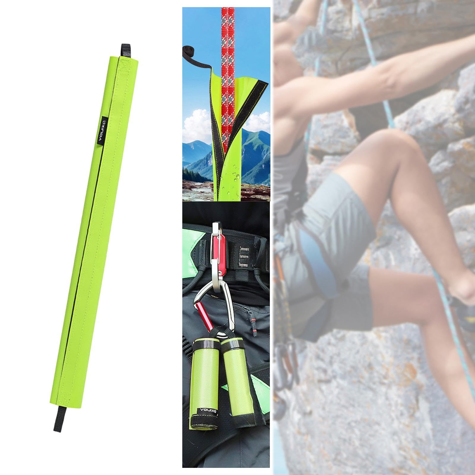 Menolana Rock Climbing Rope Protector Green Strong Professional Arborist Rope Protector Sleeve for Mountaineering Tree Climbing Caving, 50cmx11cm