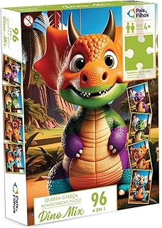 Pais & Filhos - Quebra-Cabeça 96 Peças - Dino Mix