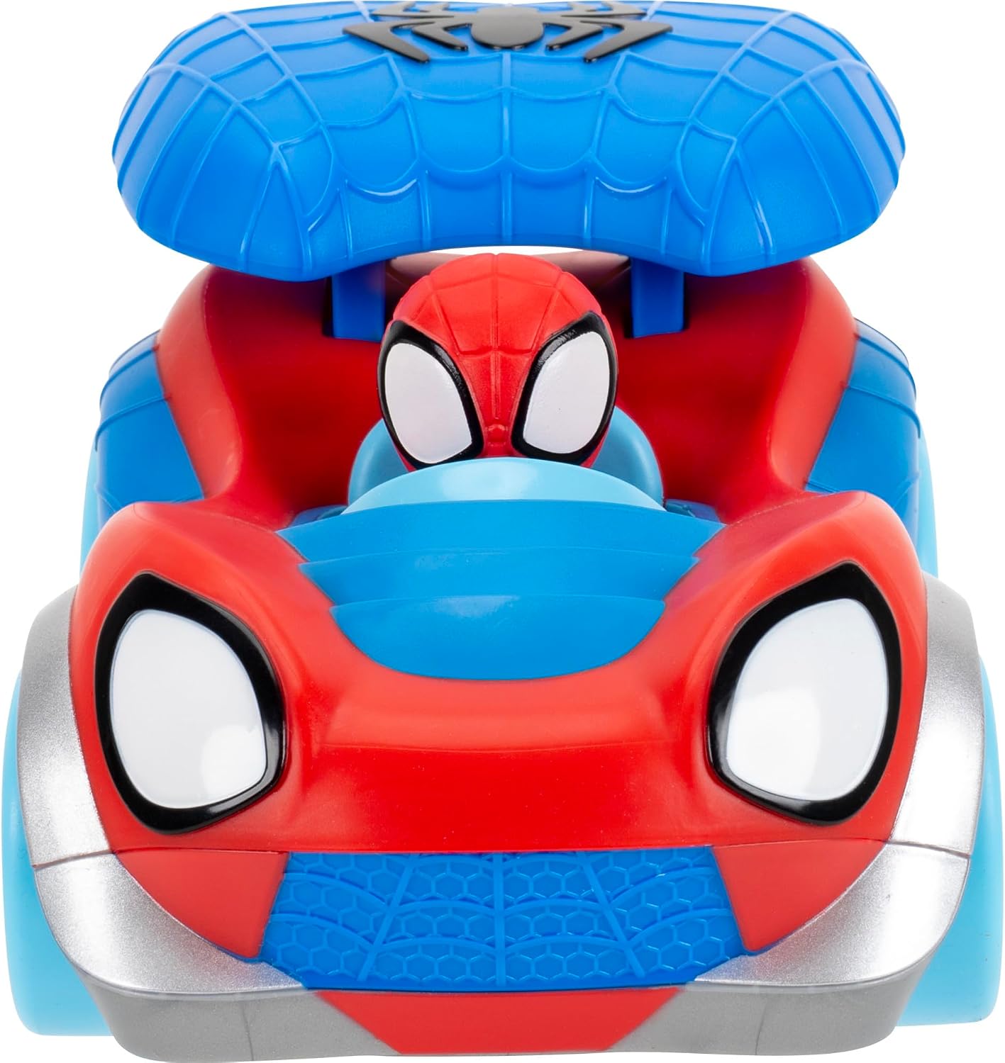 Jazwares Marvel Spidey and His Amazing Friends Power Web Racer - 8-Inch Vehicle with Rev Up Spoiler, Light Up Wheels, and Built-in-Character