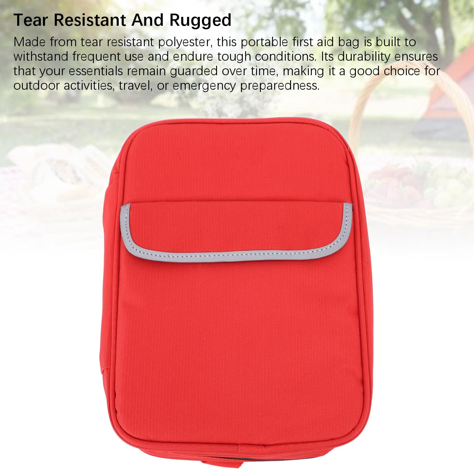 First Aid Bag, Multifunktionaler Outdoor Emergency Bag mit wasserdichtem Polyester, reflektierendem Streifen, mehreren Fächern und reißfestem Material für Notfallvorsorge