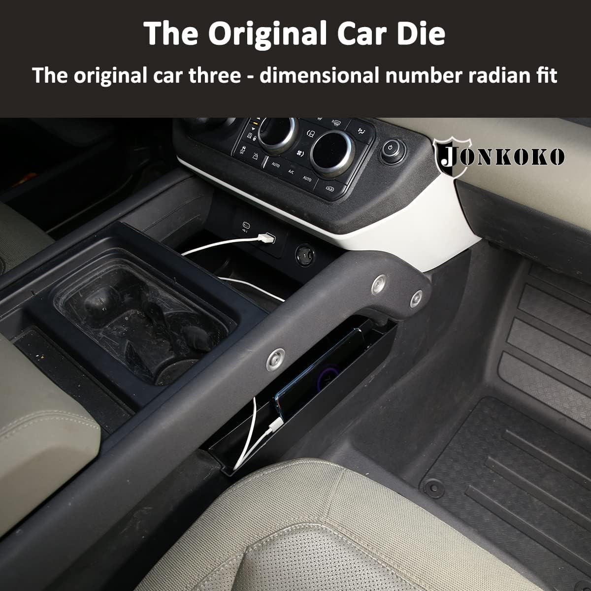 YIWANG For Land Rover Defender 90 110 2020-2022 Car Styling ABS Black Car Central Storage Box Phone Box Car Accessories (Car Center Console Side Storage Box)