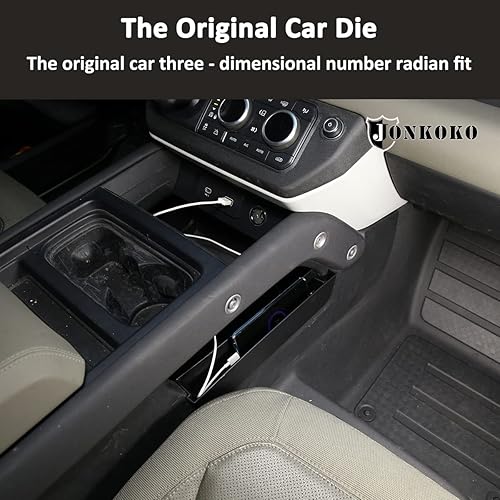 Miniatura 3 de YIWANG Para Land Rover Defender 90 110 2020-2022 Car Styling ABS negro caja de almacenamiento central de coche caja de teléfono accesorios de coche