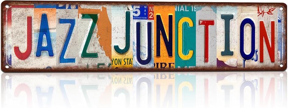 Vintage Jazz Junction Street Sign Wall Decor Metal Tin Signs | Poster