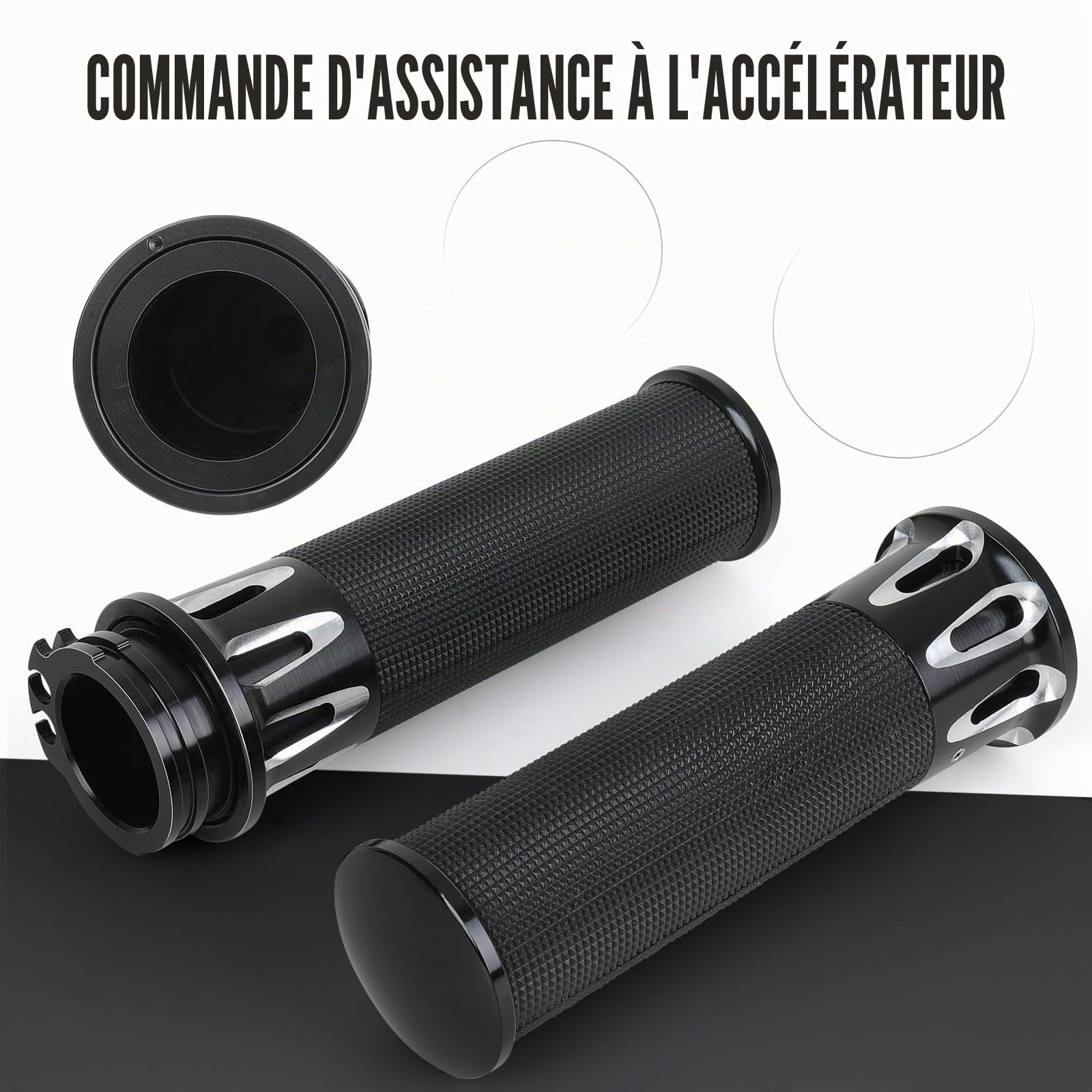 Poignées de Guidon 1"/25mm Aluminium CNC pour Moto Compatibles avec Harley Sportster Iron 883 Dyna Road Electra Glide Softail Touring
