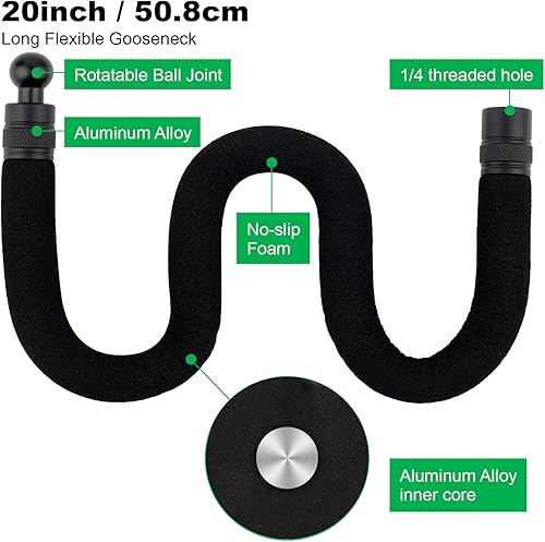 Miniatura 4 de Uogw Soporte de teléfono para cochecito para padres y bebés, soporte universal de cuello de cisne flexible de 20 pulgadas de longitud para