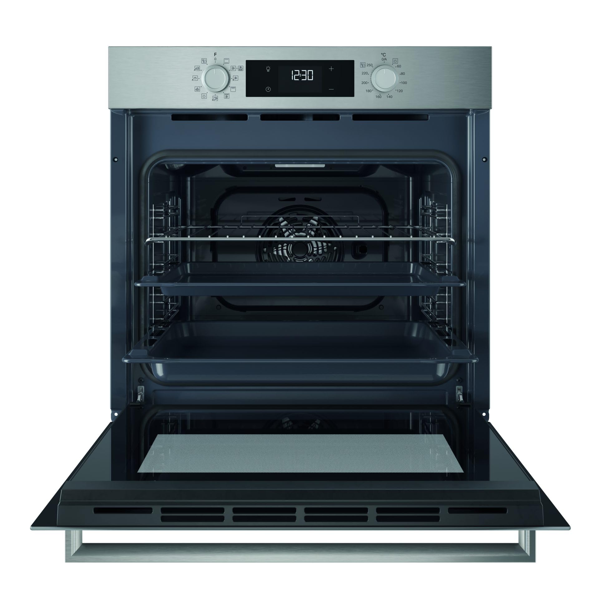 Hotpoint Ariston HAO3 K58H X 71 L Nero, Acciaio inox [Classe di efficienza energetica A+]