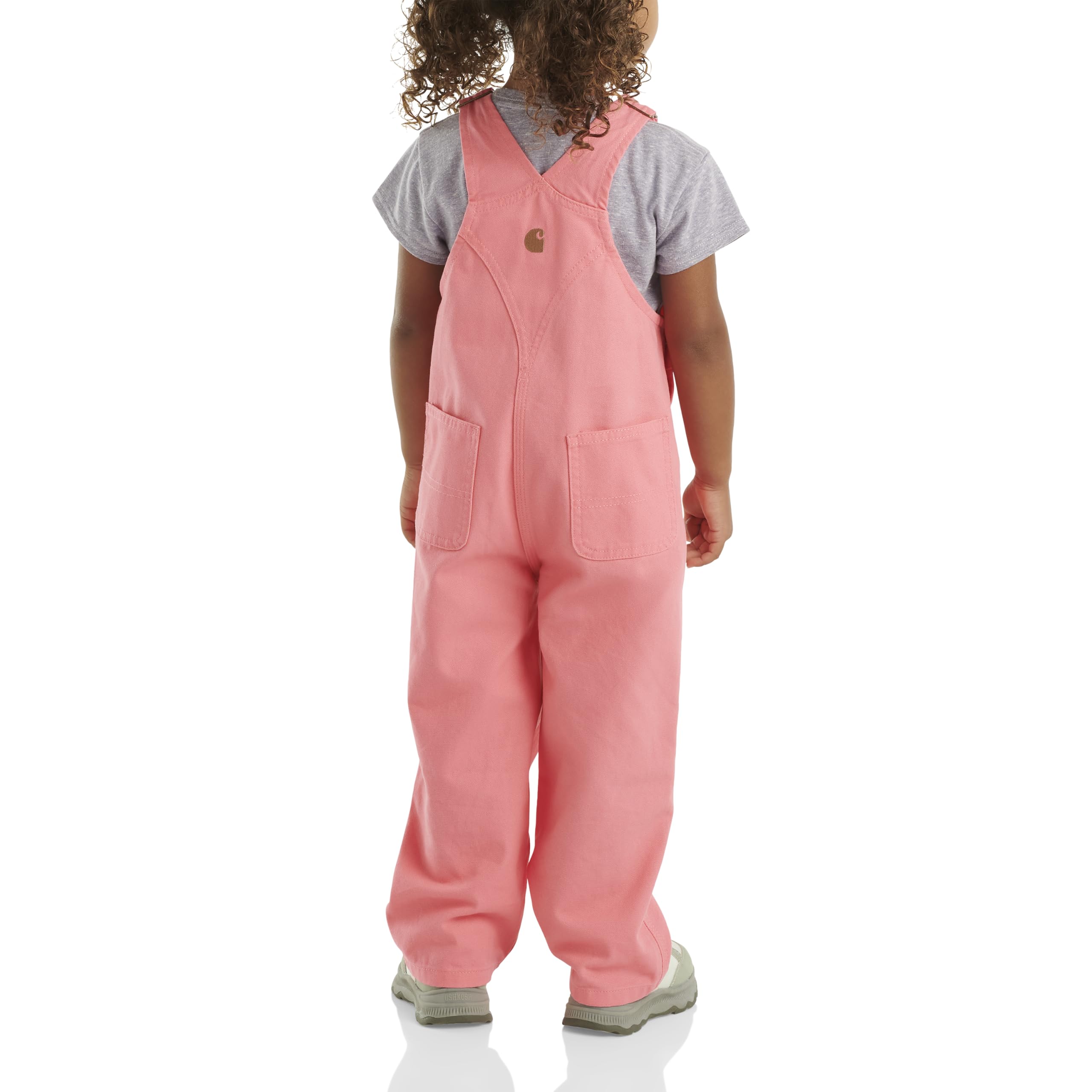 Carhartt Girls Bib Overalls (Lined and Unlined), Carhartt Pink Lemonade, 6 Months