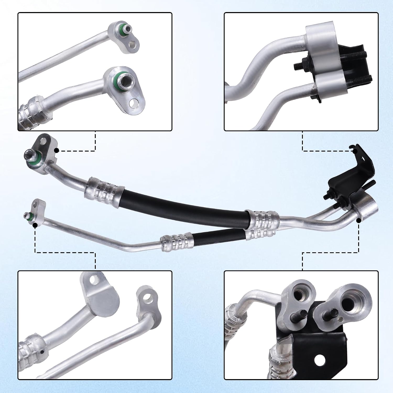 977612W800 Radiator Water Pipe & Tube A/C Refrigerant Discharge Hose Compatible with 2013-2019 Santa Fe 97761-2W801 977612W801 97761-2W800 Air Conditioner Pipe Assembly