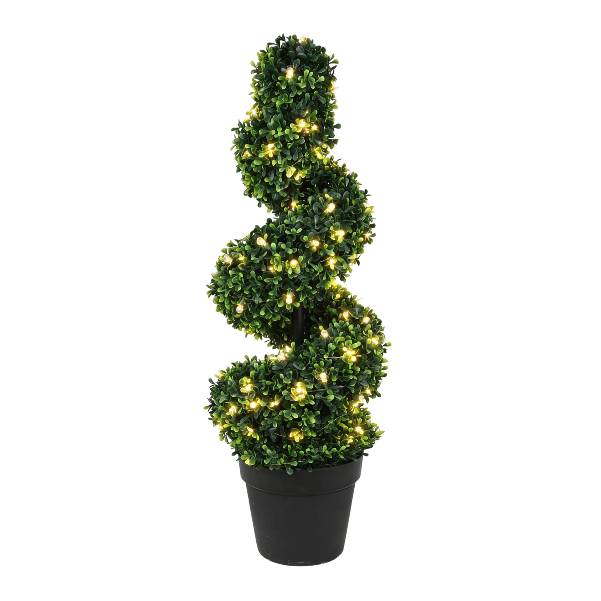 Gardenwize Green - Solar Powered Garden Artificial Topiary - Low Maintenance, No Running Costs, Eco Friendly Patio Decking Tree (Twist)
