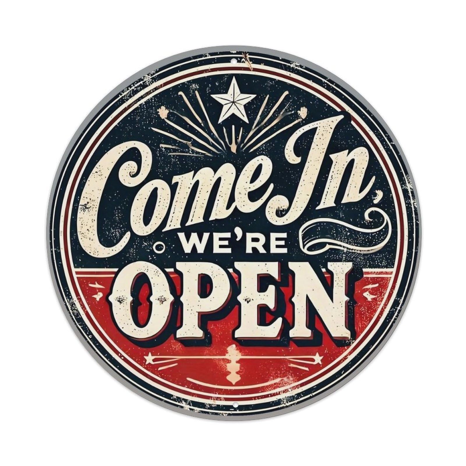 Jdyaojiesheng Vintage Style Sign Design Round Tin Sign Retro Metal Wall Decor Metal Poster, Home Bar Garage Farmhouse Cafe Wall Art Decoration 8X8inch