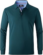 SwissWell Men's Long Sleeve Polo Shirt Quick Dry Fabric Breathable Long Sleeve Functional Shirts for Men, Casual Golf Polo Shirts
