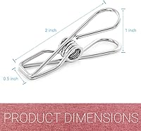 Vista 2 de 40 Pack Stainless Steel Small Clothes Pins Durable Clothes Pegs Multi-Purpose Metal Wire Utility Clips for Laundry Home Kitchen Outdoor Travel Office