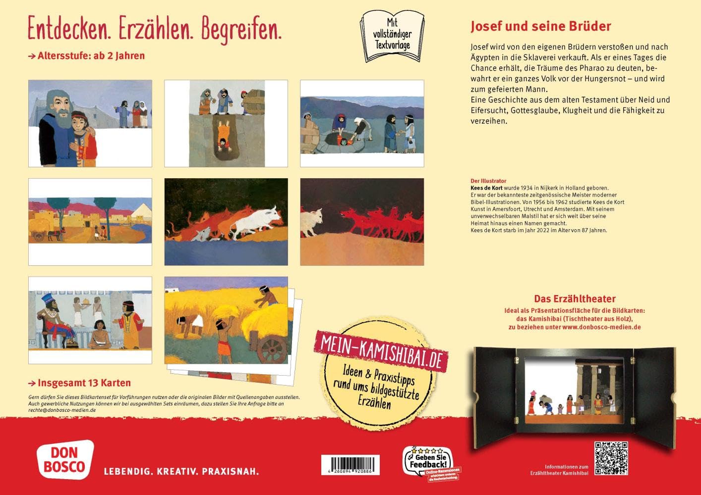Josef. Kamishibai Bildkartenset: Entdecken – Erzählen – Begreifen: Kinderbibelgeschichten. Die Josefsgeschichte in Bildern. Lebendiges Erzähltheater ... (Die Kees de Kort-Bibel fürs Kamishibai)