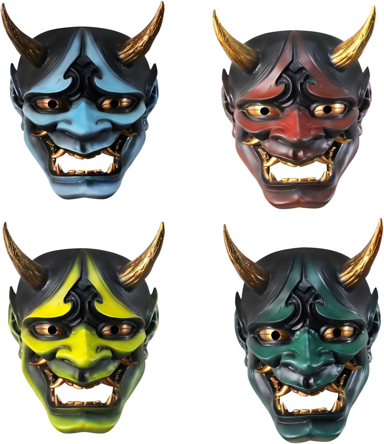 Yizibuur] 般若 お面 ハロウィンお面 般若の御面 1/2/4個（cosplay