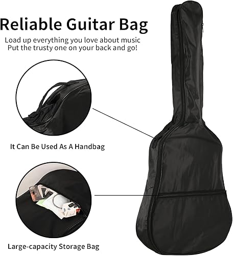 Miniatura 6 de BESYOU Guitarra para principiantes de 38 pulgadas, kit de iniciación de guitarra acústica de madera con acabado mate natural con bolsa de concierto,