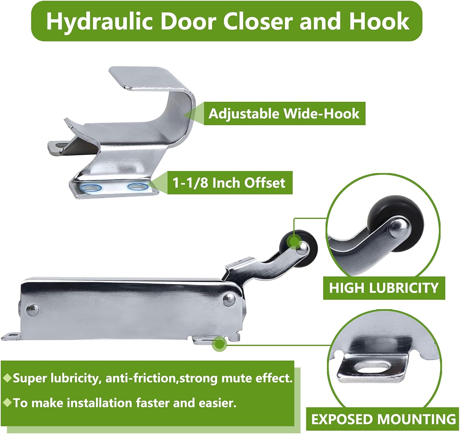 Buy Hydraulic Door Closer And Adjustable Hook For Freezer 1094 Door Closer Flush To Freezer Door 3 4 Inches Online In Canada B0956pq9dv