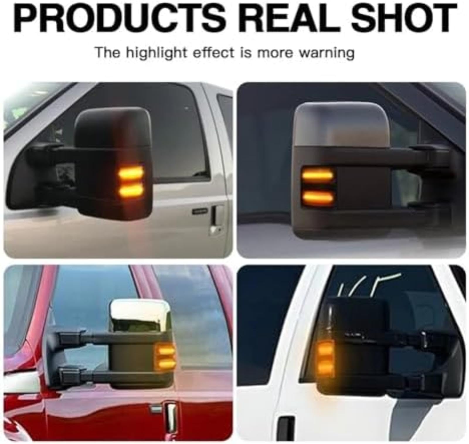 Lampka kontrolna w lusterku bocznym, dla F250, dla F350, dla F450, dla ford F550, dla Super, dla Duty 2008-2013-2016 1 para świateł obrysowych LED Lampa tylna (2pcs Smoke Lens)