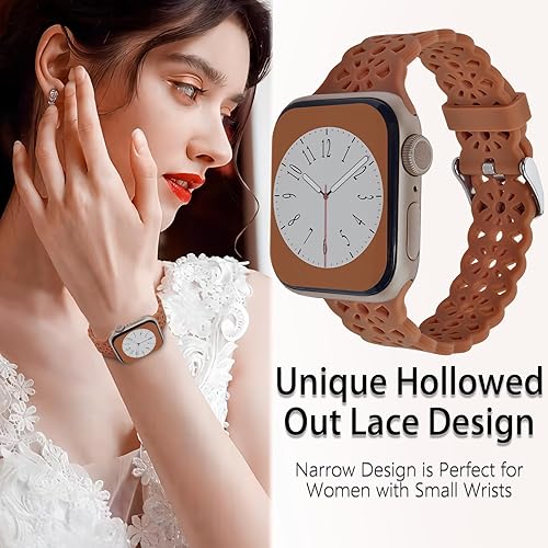 Miniatura 9 de Paquete de 6 correas de silicona compatibles con Apple Watch Band de 1.496 pulgadas, 1.575 pulgadas, 1.614 pulgadas, 1.654 pulgadas, 1.732 pulgadas,