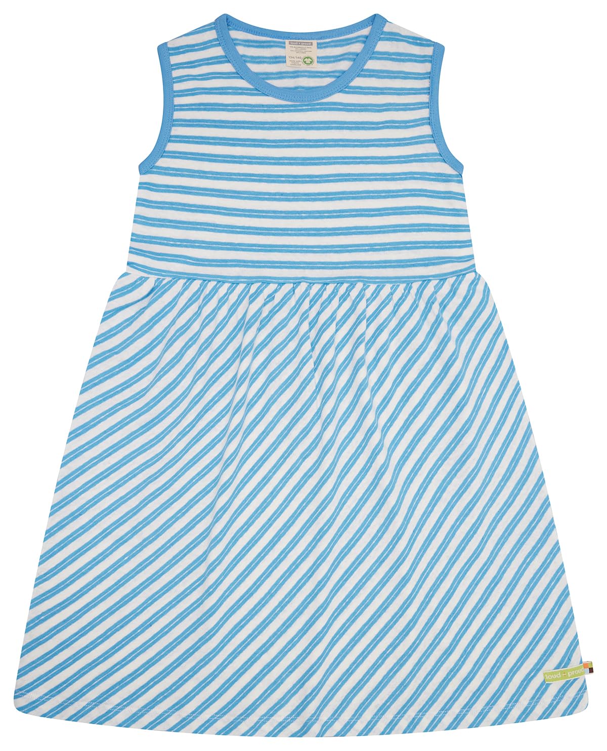 loud + proud Mädchen Streifen mit Leinen, aus Bio Baumwolle, GOTS Zertifiziert Kleid