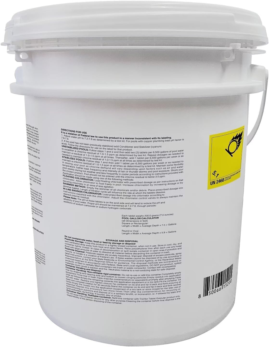 PROFELIZ Pool Chlorine Tablets 3 Inch, Slow-Dissolving Spa Sanitizer Eliminate Bacteria Algae Stabilized Chlorine for Swimming Pools Hot Tubs Spa Treatment (20lbs)