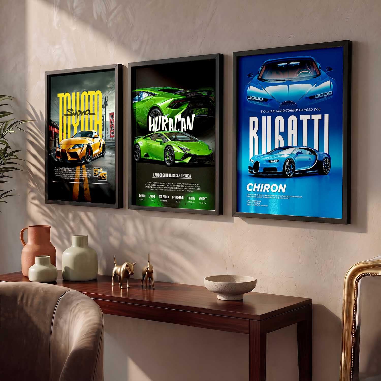 Porsche Car Posters - Set of 3 Framed Wall Art -11 Porsche Car Posters - Set of 3 Framed Wall Art -11
