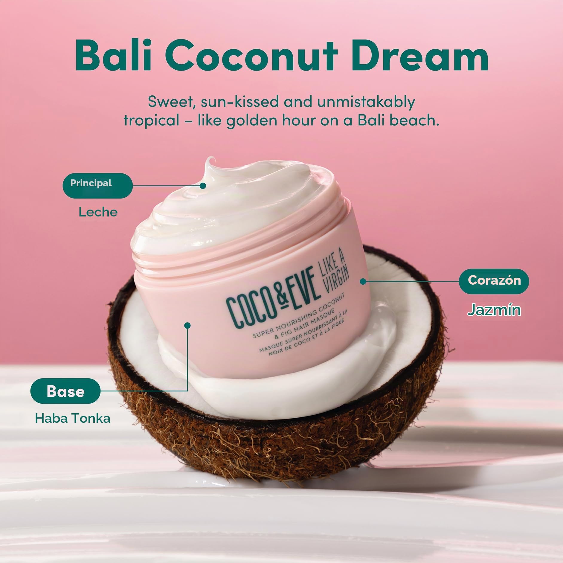 Coco & Eve Like a Virgin Mascarilla Para el Pelo - Tratamiento Acondicionador Superhidratante con Coco e Higos (212ml)