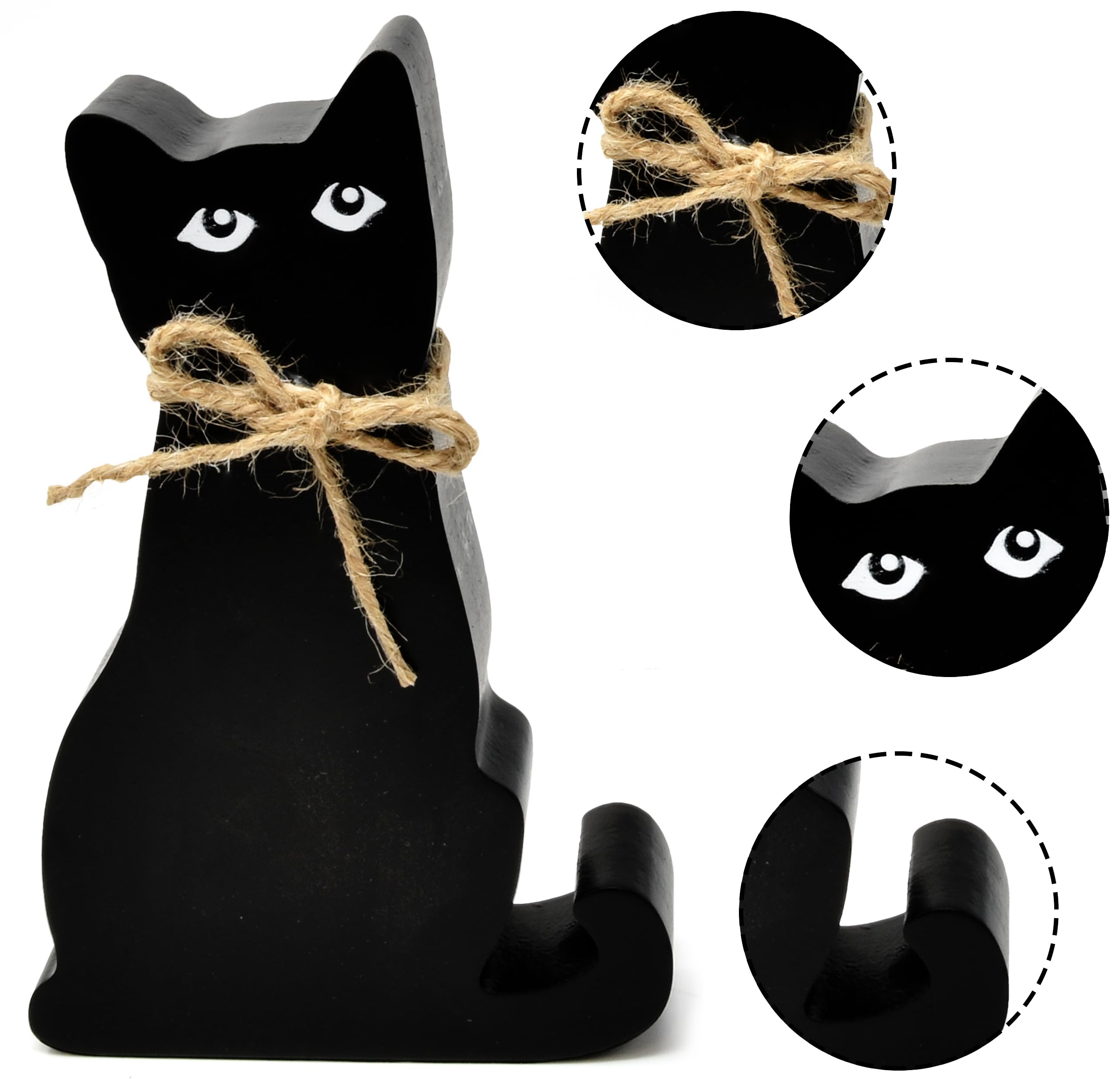 * black cat ornament ୨୧* 黒猫さん クリップ （a） Cat Ceramic Figurine.JPG