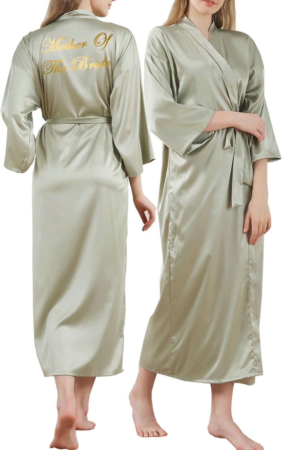 LONG Satin Robe for women Bride and Bridesmaid Dressing robe for Wedding Party 6052