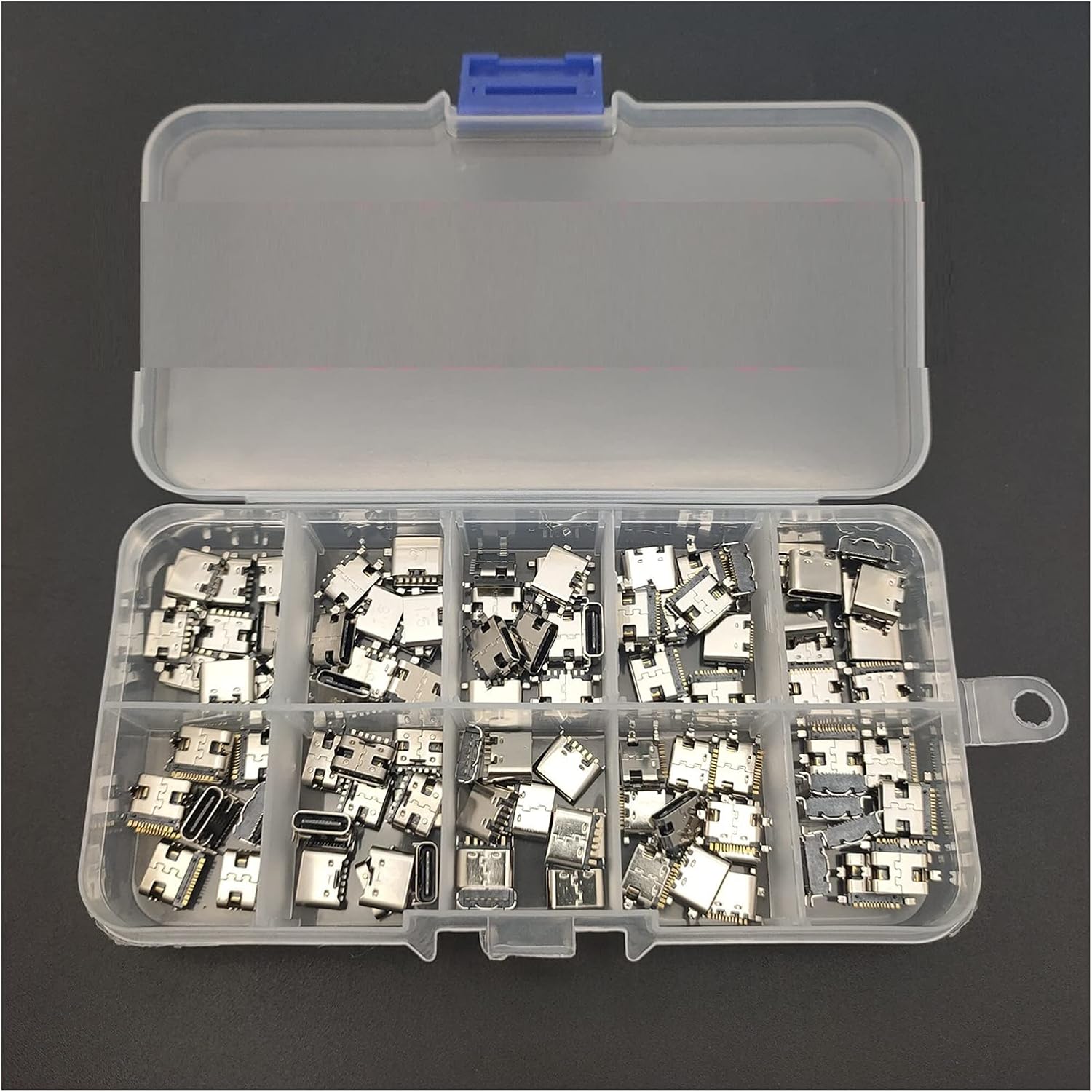 Milkweed Multi-Purpose 100Pcs/Lot 10Models Type-C USB Dock Connectors Mix 6Pin and 16Pin Use Fit for Mobile Phone and Digital Product Repair Kits