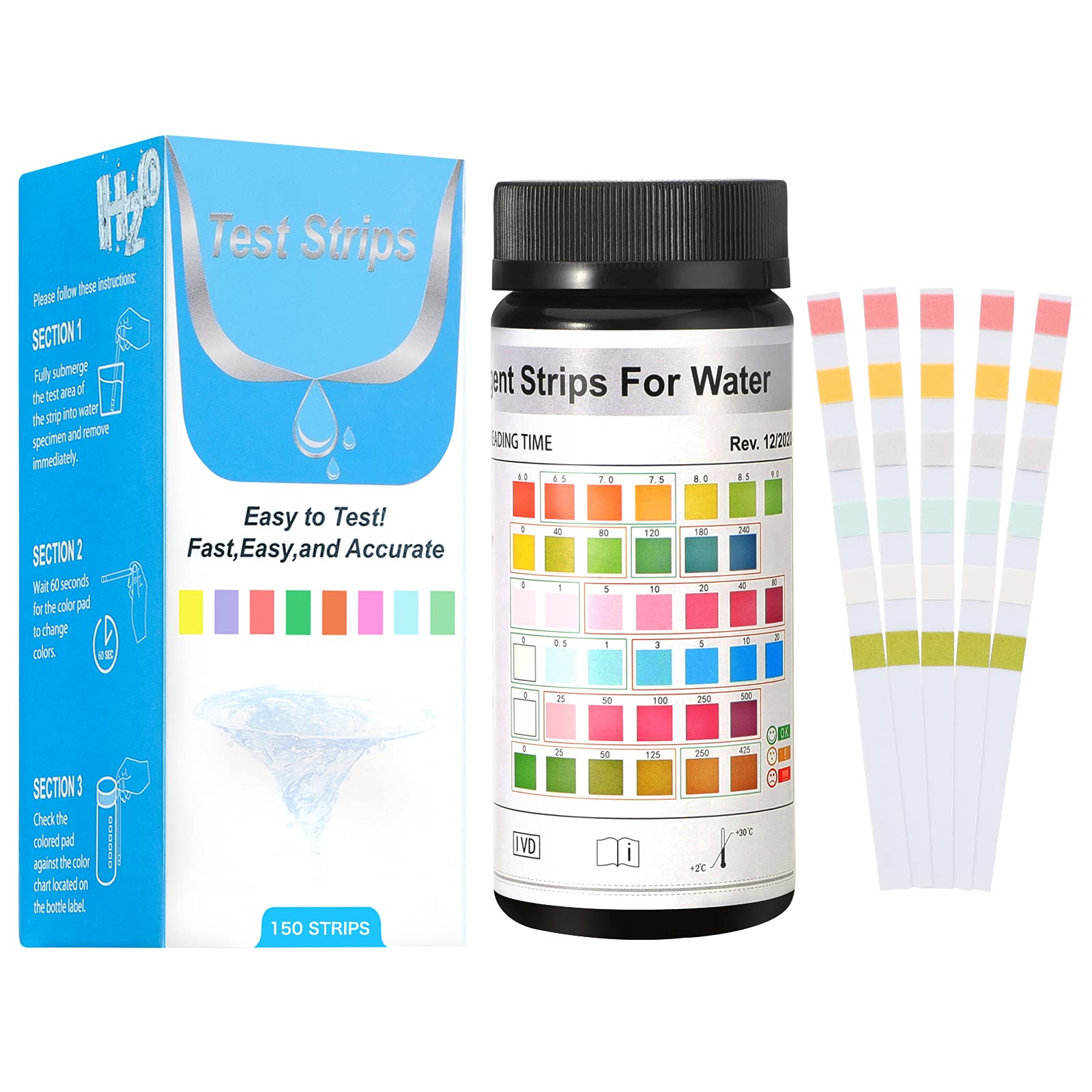 Buy Pawaboo 6 in 1 Aquarium Test Strips, 150 Strips Fish Tank Test Kit