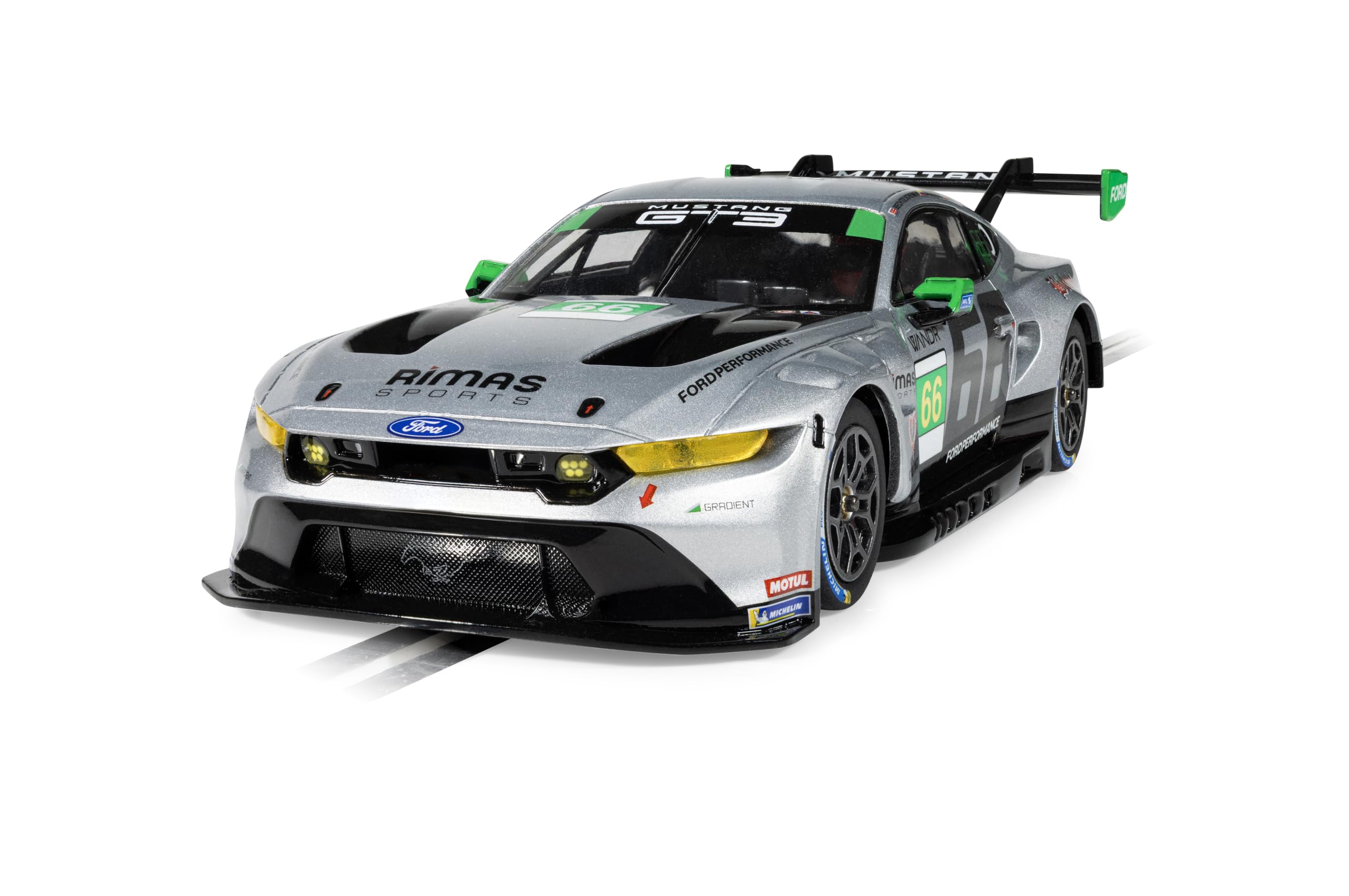 Scalextric C4662 Ford Mustang GT3 - Daytona 2025 - Gradient Racing, samochodzik wyścigowy - World Sport Champ/Endurance, dla osób w wieku od 8 lat