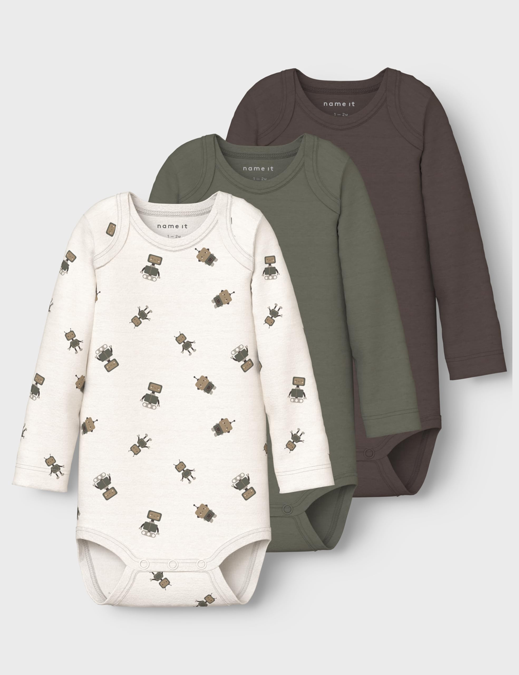 NAME IT Męskie Nbmbody 3P LS Robot Noos, Jet Stream, Numeric_80, Jet Stream, numeric_80