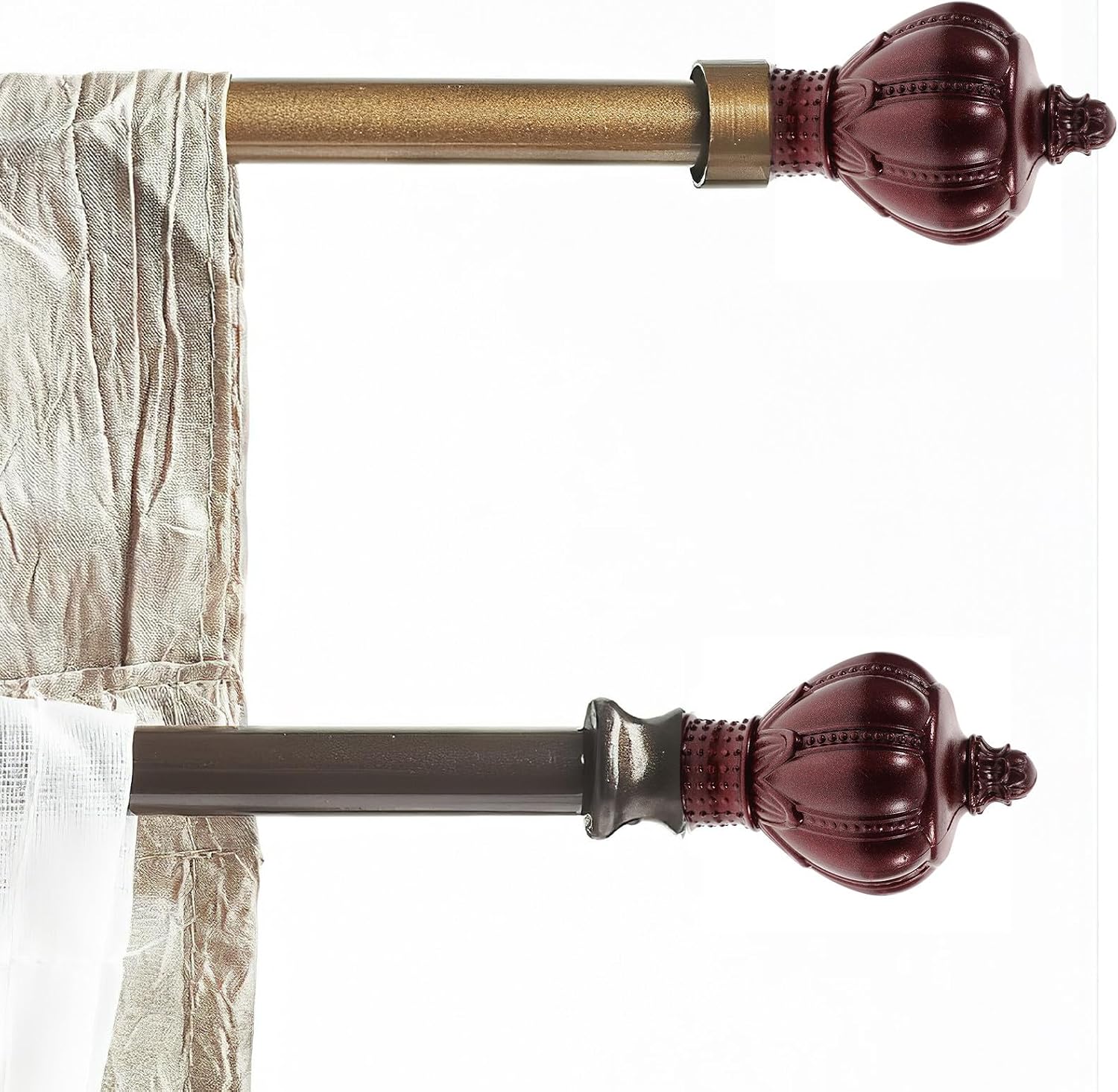 2pcs Plastic Curtain Rod Head Plug Finials for 26 to 28mm Rods