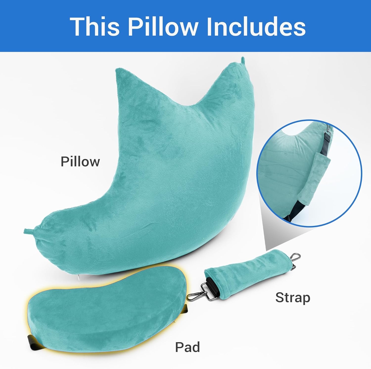 Shoulder Surgery Pillow - Pain Relief For Torn Rotator Cuff, Broken Arm, Dislocated Shoulder & Post-op Care - After Surgery Recovery Healing & Side Sleeping Arm Support Pillow with Strap and Soft Pad