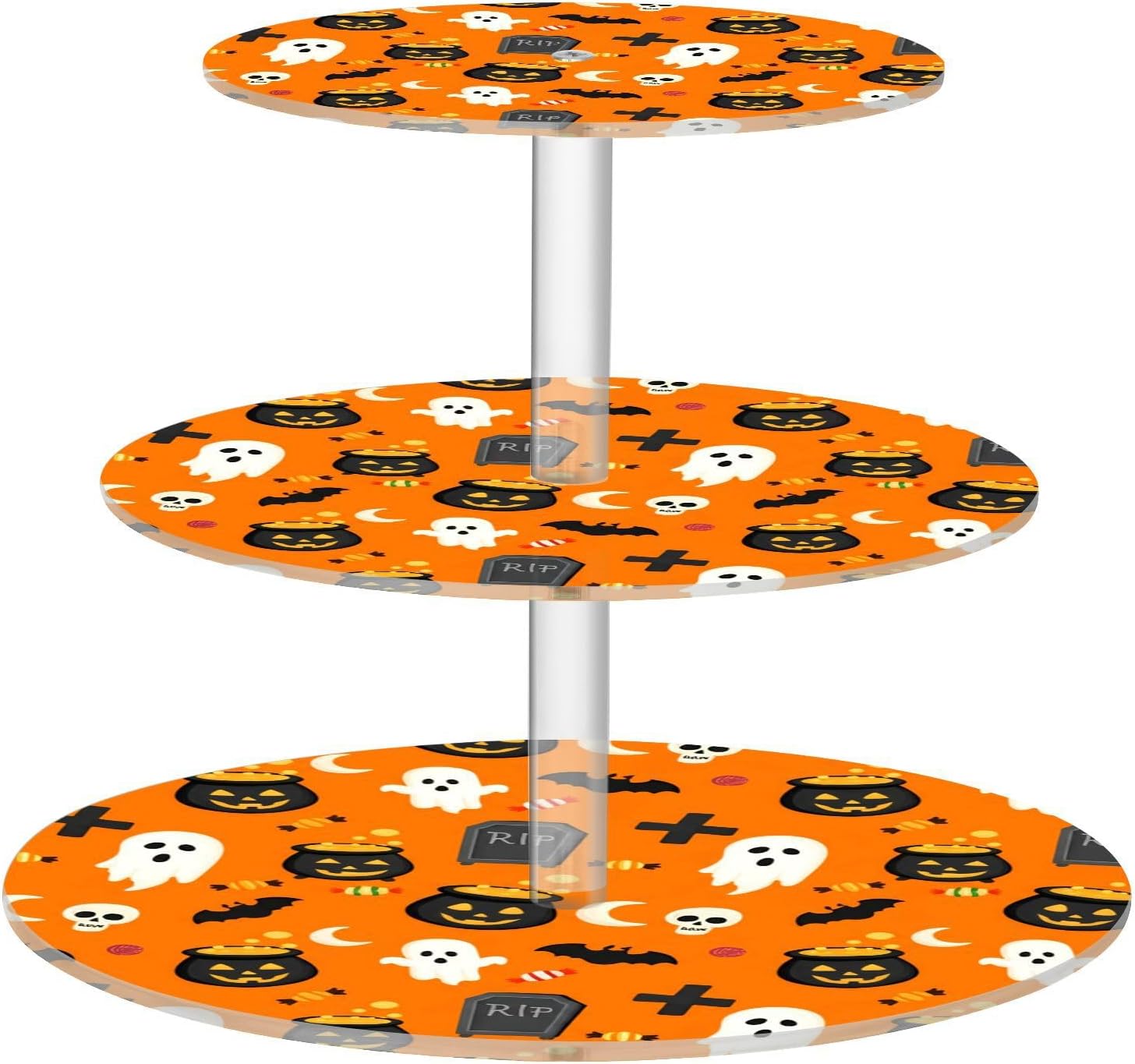Ghost Bats Tombstone Sugar Halloween 3 Tier Acrylic Cupcake Stand, Cupcake Stand for 34 Cupcakes for Weddings, Christmas,Holidays,Parties,Birthday,Printed Cupcake Tower 23300940